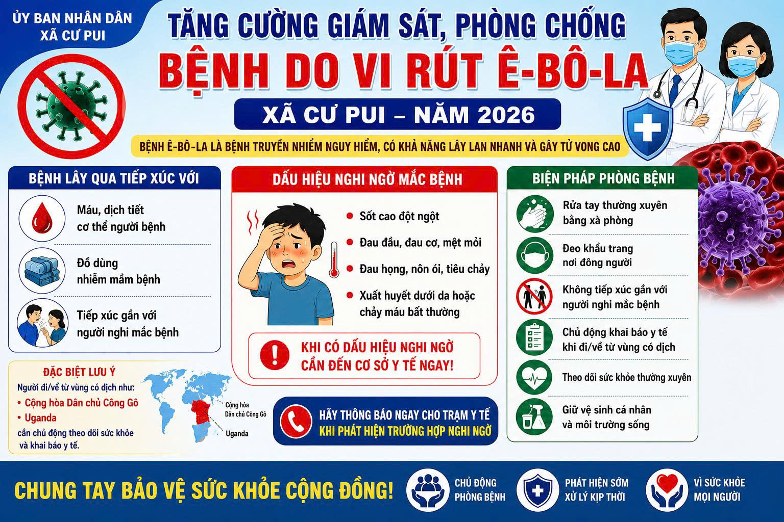 Tăng cường giám sát, phòng chống bệnh do vi rút Ê-bô-la