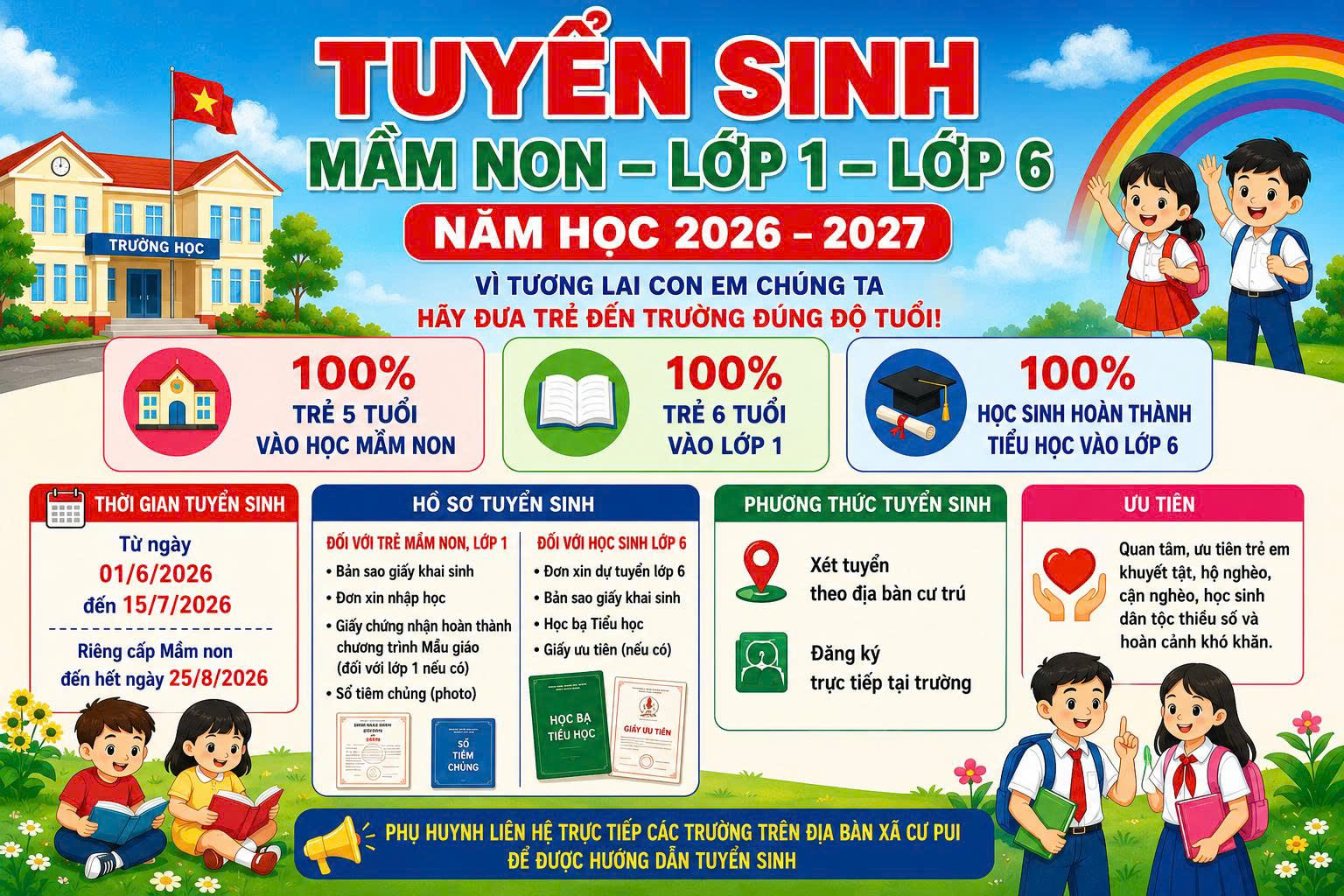 Triển khai kế hoạch tuyển sinh Mầm non và đầu cấp năm học 2026 – 2027